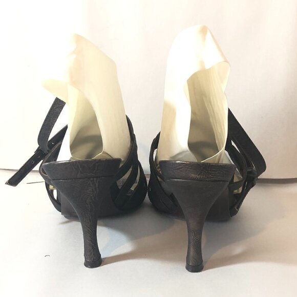 DONALD J. PLINER Asby Heels Women's Size 7 Bronze Strappy Open Sandals Slingback - Picture 3 of 11
